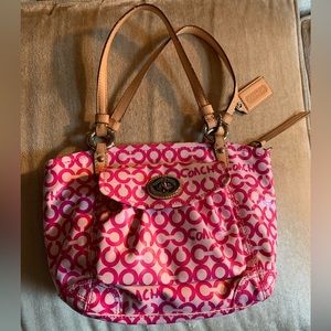 Coach Op Art satchel pink